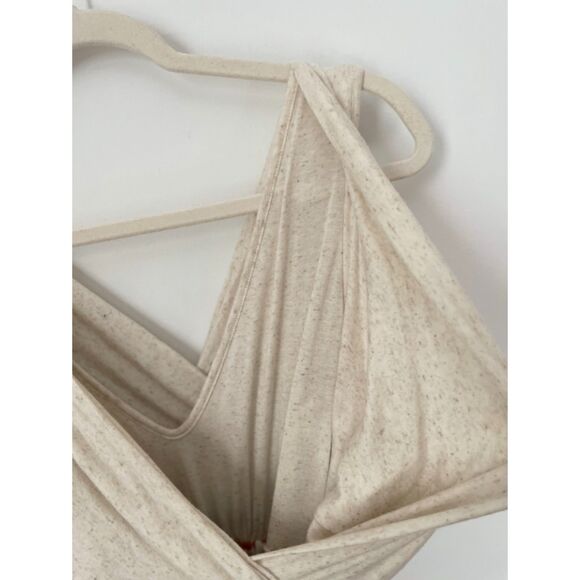 Anthropologie Amadi Lola Cross Wrap Front Dress Medium-Large Neutral Boho E8 - Picture 9 of 11